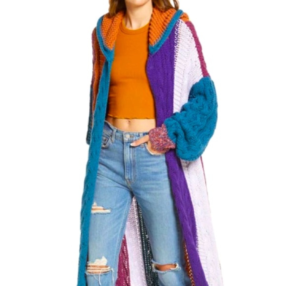 SOLD on Depop/Free People Colorful Knit Cardigan